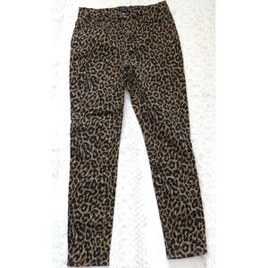 J. Crew Women's Exposed Button Fly Leopard Jeans High Rise Skinny 28" EUC
